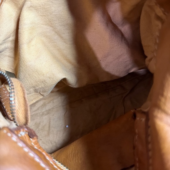 Women's Vera Pelle Brown Leather Shoulder Bag One Size - Picture 7 of 8